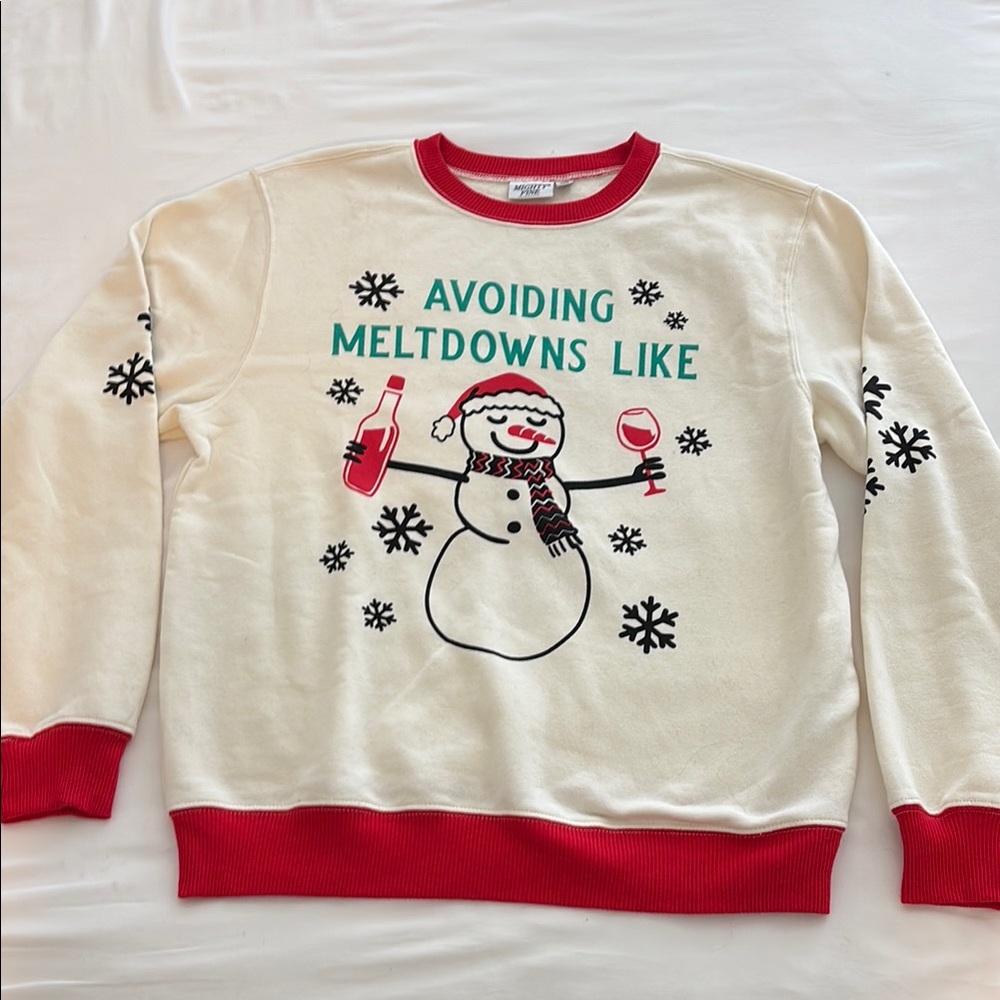 Festive Snowman Sweater - Red and White